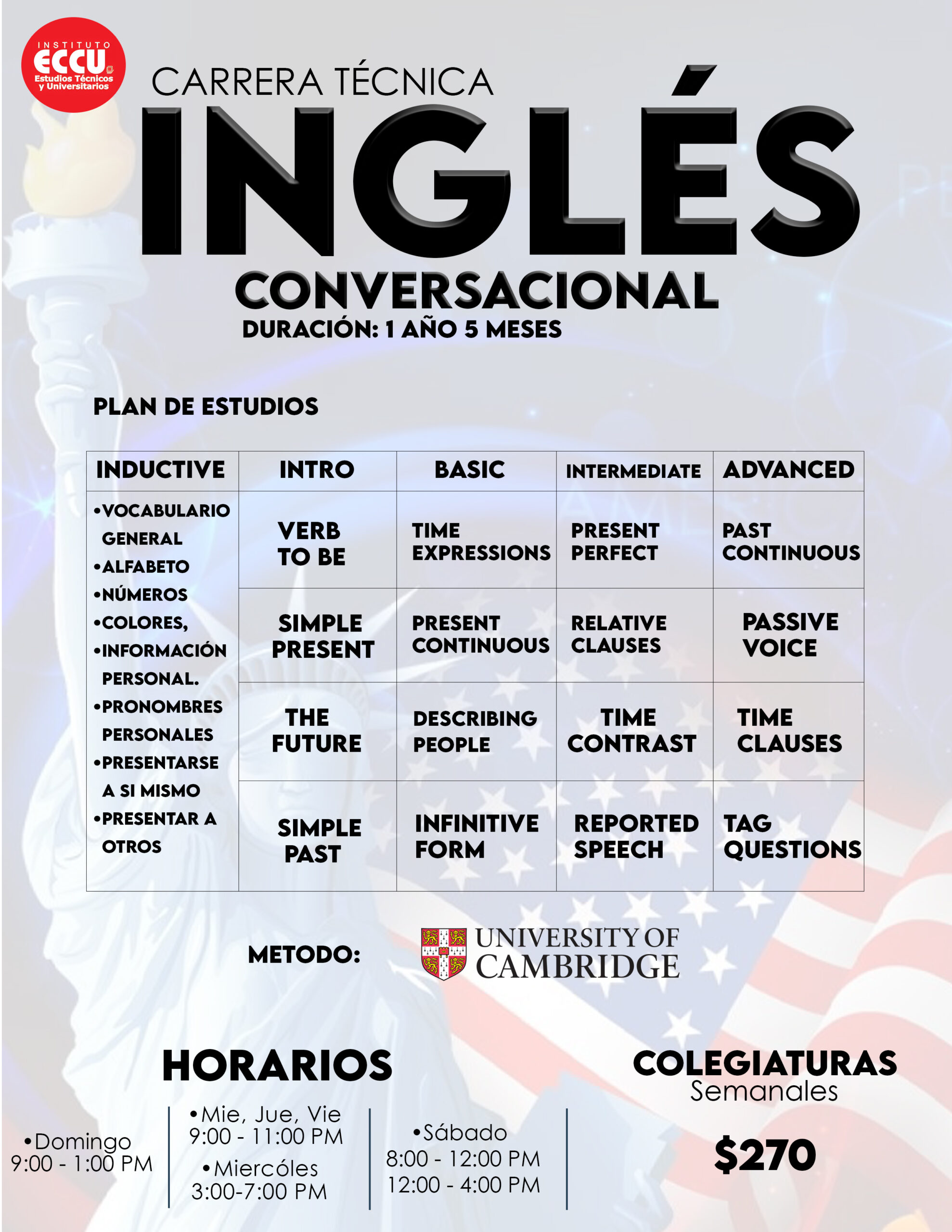 Información original del curso de Inglés conversacional